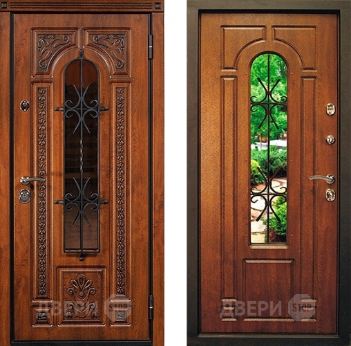Дверь Юркас Лацио с ковкой и стеклом в Голицыно