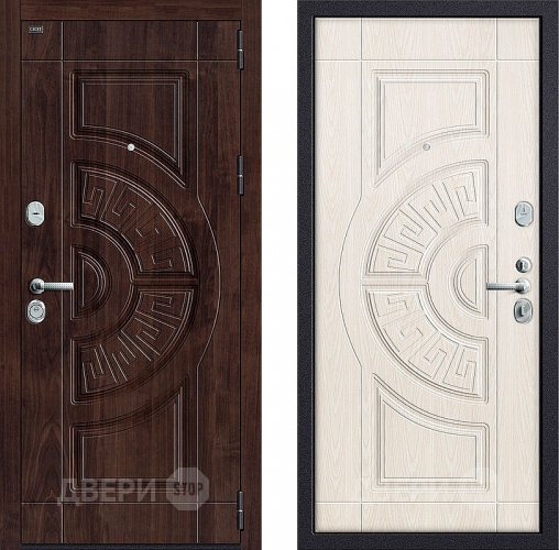 Входная металлическая Дверь Groff P3-312 Темная вишня/ Беленый дуб в Голицыно