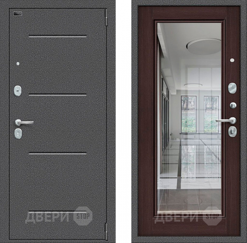 Входная металлическая Дверь Bravo Porta S-2 104/П61 с зеркалом венге в Голицыно