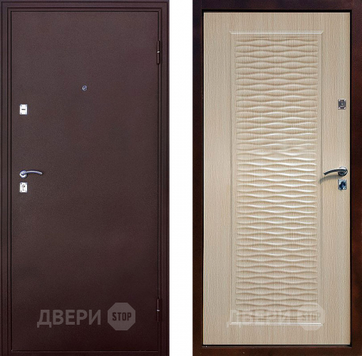 Входная металлическая Дверь СТОП Волна Беленый дуб в Голицыно