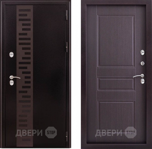Дверь Заводская Урал с декором Термо Венге (с терморазрывом) в Голицыно