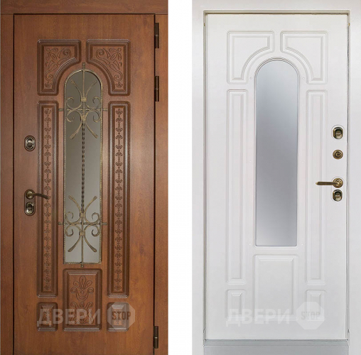 Дверь Заводская Лацио Термо Орех золотой/ Вайт (с терморазрывом) в Голицыно