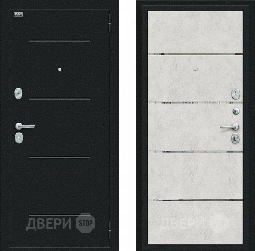 Входная металлическая Дверь Bravo Лайн Букле черное/Look Art в Голицыно