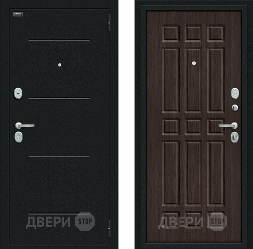 Входная металлическая Дверь Bravo Мило Букле черное/Wenge Veralinga в Голицыно