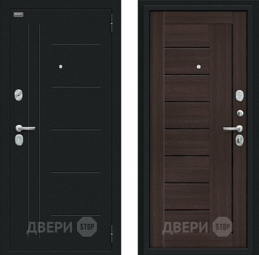 Входная металлическая Дверь Bravo Проф Букле черное/Wenge Veralinga в Голицыно