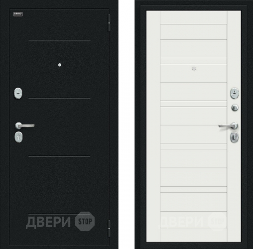 Входная металлическая Дверь Bravo Сити Kale Букле черное/Off-white в Голицыно