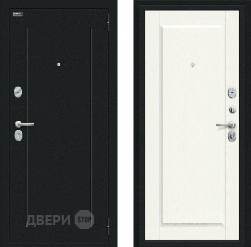 Входная металлическая Дверь Bravo Сьют Kale Букле черное/White Wood в Голицыно