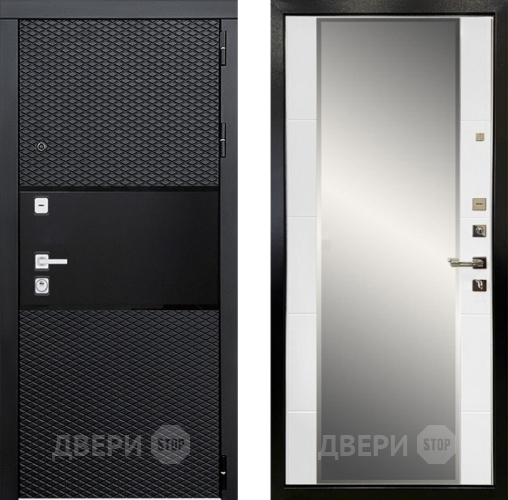 Входная металлическая Дверь Ратибор Прима 3К с зеркалом Белый матовый в Голицыно