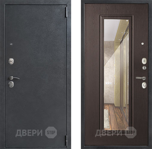 Входная металлическая Дверь Дверной Континент ДК-70 Зеркало Эко Венге в Голицыно