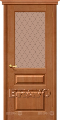 Межкомнатная дверь со стеклом М5 (Светлый Лак) в Голицыно