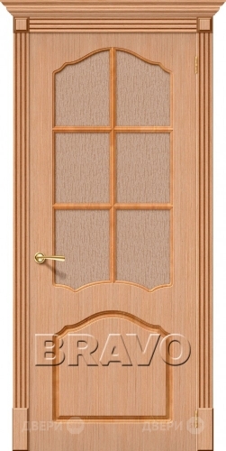 Межкомнатная дверь со стеклом Каролина (Дуб) в Голицыно
