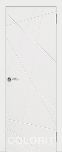 Межкомнатная дверь Граффити 5 ПГ белая эмаль в Голицыно