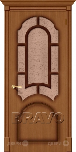Межкомнатная дверь со стеклом Соната (Орех) в Голицыно