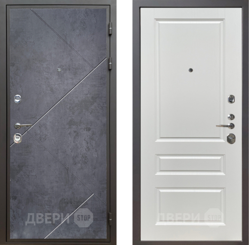 Входная металлическая Дверь Шелтер (SHELTER) Комфорт Бетон урбан индиго 1 Белый ясень в Голицыно