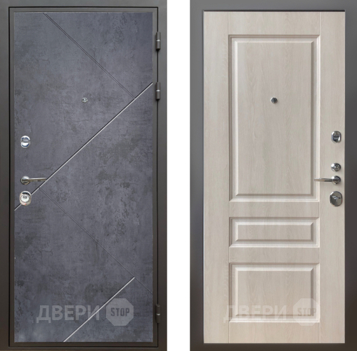 Входная металлическая Дверь Шелтер (SHELTER) Комфорт Бетон урбан индиго 3 Дуб филадельфия крем в Голицыно