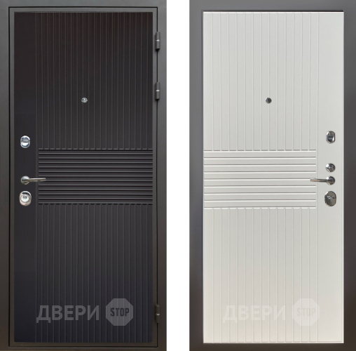 Входная металлическая Дверь Шелтер (SHELTER) Комфорт Черная шагрень 10 Силк Сноу в Голицыно