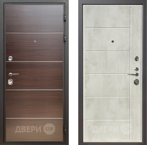 Входная металлическая Дверь Шелтер (SHELTER) Комфорт Венге структурный горизонт 11 Бетон крем в Голицыно
