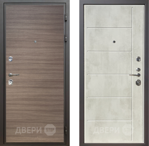 Входная металлическая Дверь Шелтер (SHELTER) Комфорт Дуб тоскано поперечный 11 Бетон крем в Голицыно