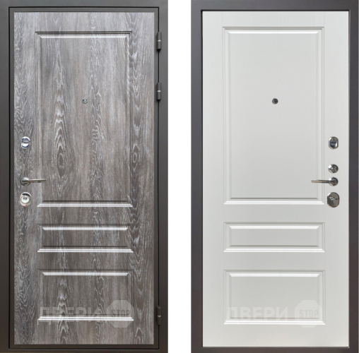 Входная металлическая Дверь Шелтер (SHELTER) Комфорт Дуб шале серебро 1 Белый ясень в Голицыно