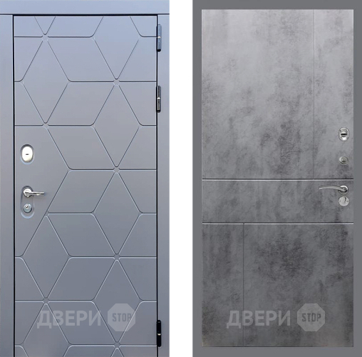 Входная металлическая Дверь Стоп КОСМО ФЛ-290 Бетон темный в Голицыно