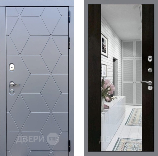 Входная металлическая Дверь Стоп КОСМО Зеркало СБ-16 Венге в Голицыно