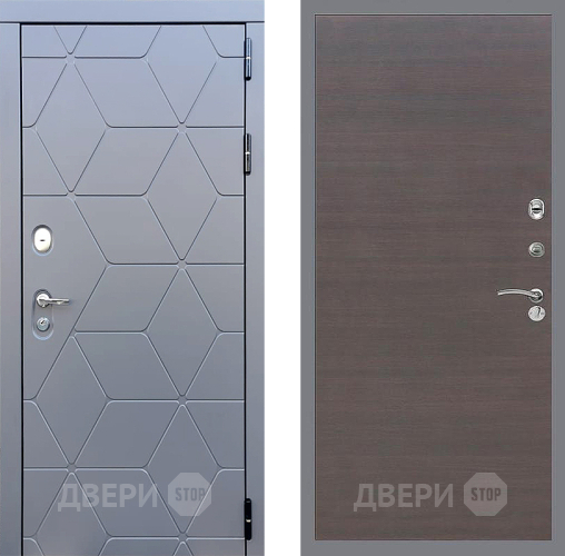 Входная металлическая Дверь Стоп КОСМО Гладкая венге поперечный в Голицыно