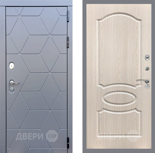 Входная металлическая Дверь Стоп КОСМО ФЛ-128 Беленый дуб в Голицыно