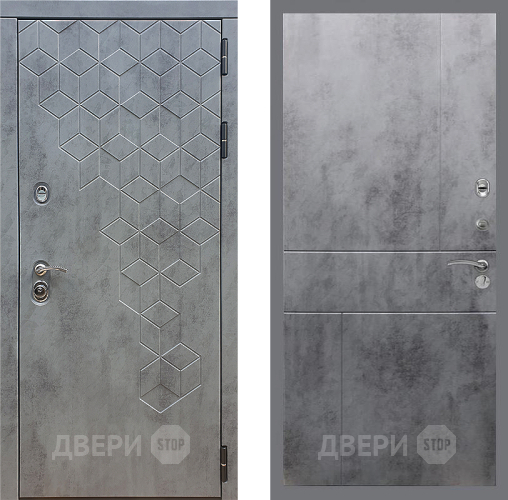 Входная металлическая Дверь Стоп БЕТОН ФЛ-290 Бетон темный в Голицыно