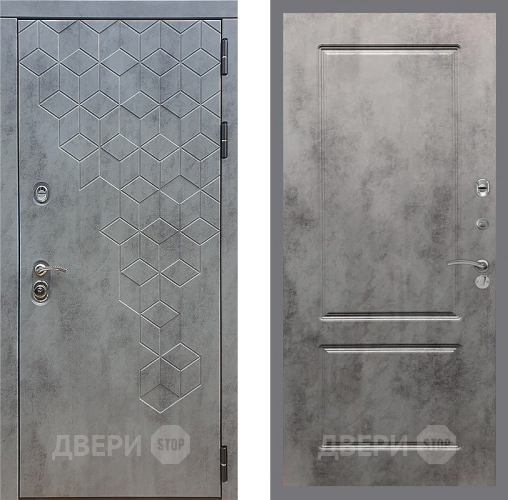 Входная металлическая Дверь Стоп БЕТОН ФЛ-117 Бетон темный в Голицыно