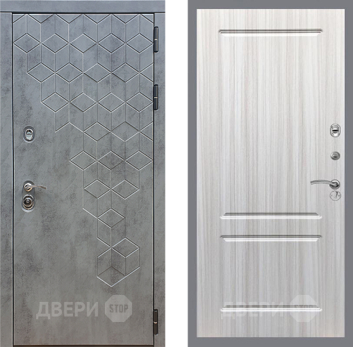 Входная металлическая Дверь Стоп БЕТОН ФЛ-117 Сандал белый в Голицыно