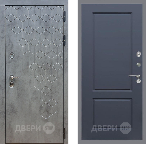 Входная металлическая Дверь Стоп БЕТОН ФЛ-117 Силк титан в Голицыно