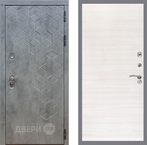Входная металлическая Дверь Стоп БЕТОН Гладкая Акация светлая в Голицыно