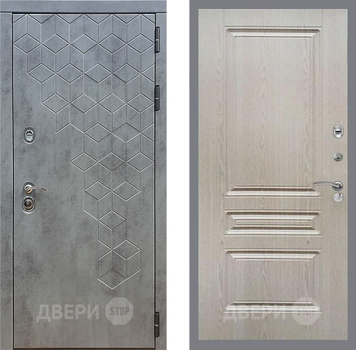 Входная металлическая Дверь Стоп БЕТОН ФЛ-243 Беленый дуб в Голицыно