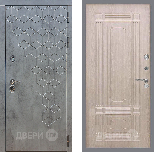Входная металлическая Дверь Стоп БЕТОН ФЛ-2 Беленый дуб в Голицыно