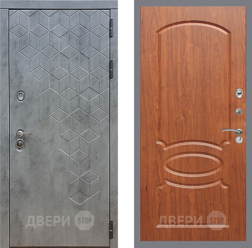 Входная металлическая Дверь Стоп БЕТОН ФЛ-128 Береза мореная в Голицыно