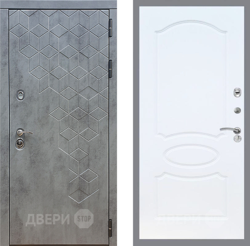 Входная металлическая Дверь Стоп БЕТОН ФЛ-128 Белый ясень в Голицыно