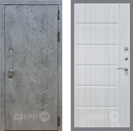 Входная металлическая Дверь Стоп БЕТОН ФЛ-102 Сандал белый в Голицыно