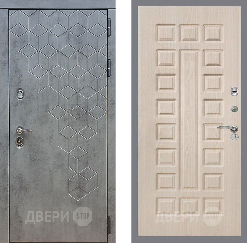 Входная металлическая Дверь Стоп БЕТОН ФЛ-183 Беленый дуб в Голицыно