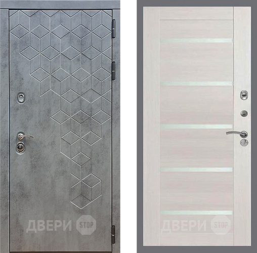 Входная металлическая Дверь Стоп БЕТОН СБ-14 Лиственница беж в Голицыно