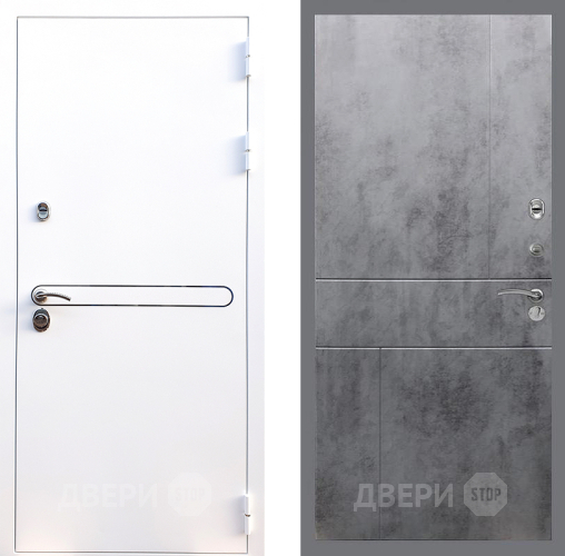 Входная металлическая Дверь Стоп Лайн Вайт ФЛ-290 Бетон темный в Голицыно