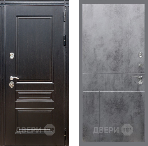 Входная металлическая Дверь Стоп МЕГАПОЛИС ФЛ-290 Бетон темный в Голицыно