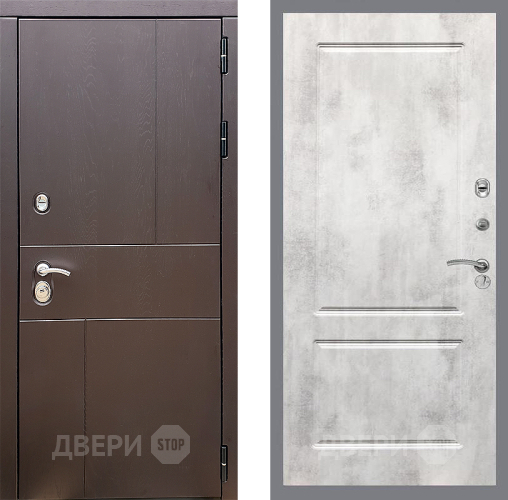 Входная металлическая Дверь Стоп УРБАН ФЛ-117 Бетон светлый в Голицыно
