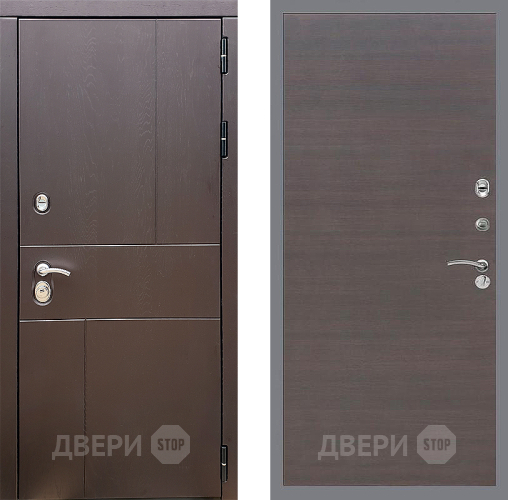 Входная металлическая Дверь Стоп УРБАН Гладкая венге поперечный в Голицыно