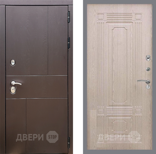 Входная металлическая Дверь Стоп УРБАН ФЛ-2 Беленый дуб в Голицыно