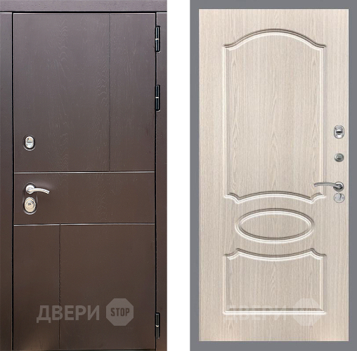 Входная металлическая Дверь Стоп УРБАН ФЛ-128 Беленый дуб в Голицыно
