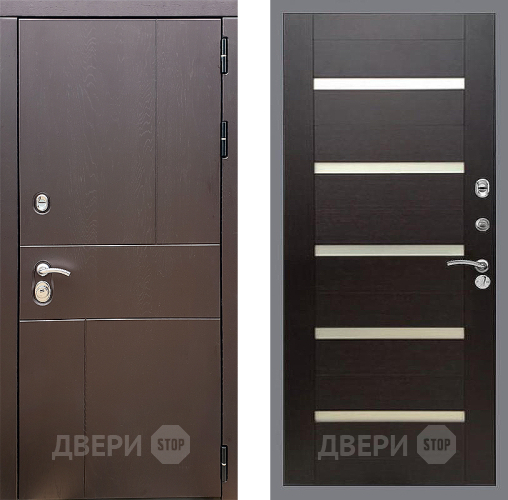 Входная металлическая Дверь Стоп УРБАН СБ-14 венге поперечный в Голицыно