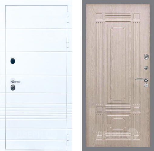 Входная металлическая Дверь Стоп ТРЕНДО ФЛ-2 Беленый дуб в Голицыно