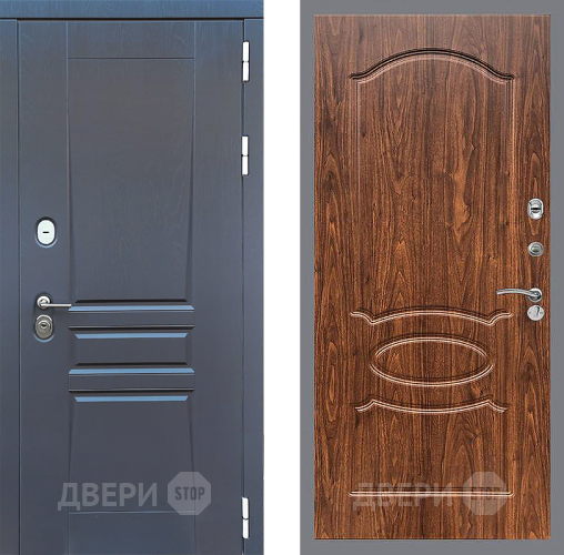 Дверь Стоп ПЛАТИНУМ ФЛ-128 орех тисненый в Голицыно