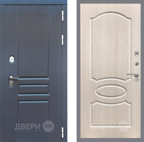 Входная металлическая Дверь Стоп ПЛАТИНУМ ФЛ-128 Беленый дуб в Голицыно