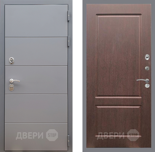Входная металлическая Дверь Стоп АРТ ГРАФИТ ФЛ-117 Орех премиум в Голицыно